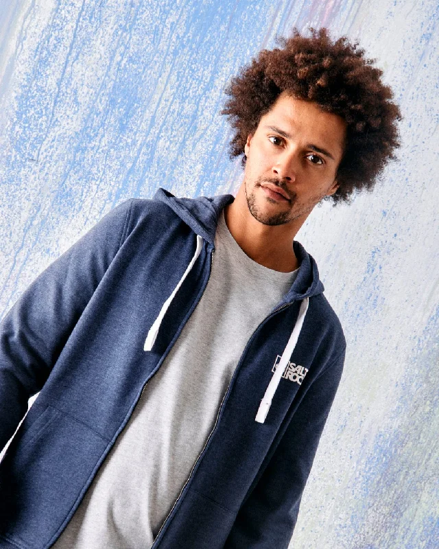 Men's Hoodies with Hidden PocketsSaltrock Original - Mens Zip Hood - Blue Marl