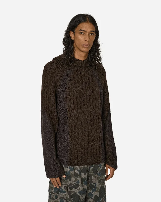 Men's Hoodies with Slim FitsFlower Stitch Hoodie Brown