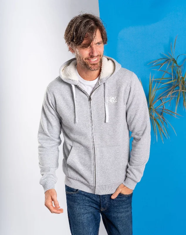 Men's Hoodies with Faux Fur TrimSaltrock Original - Mens Fur Lined Zip Hoodie - Grey