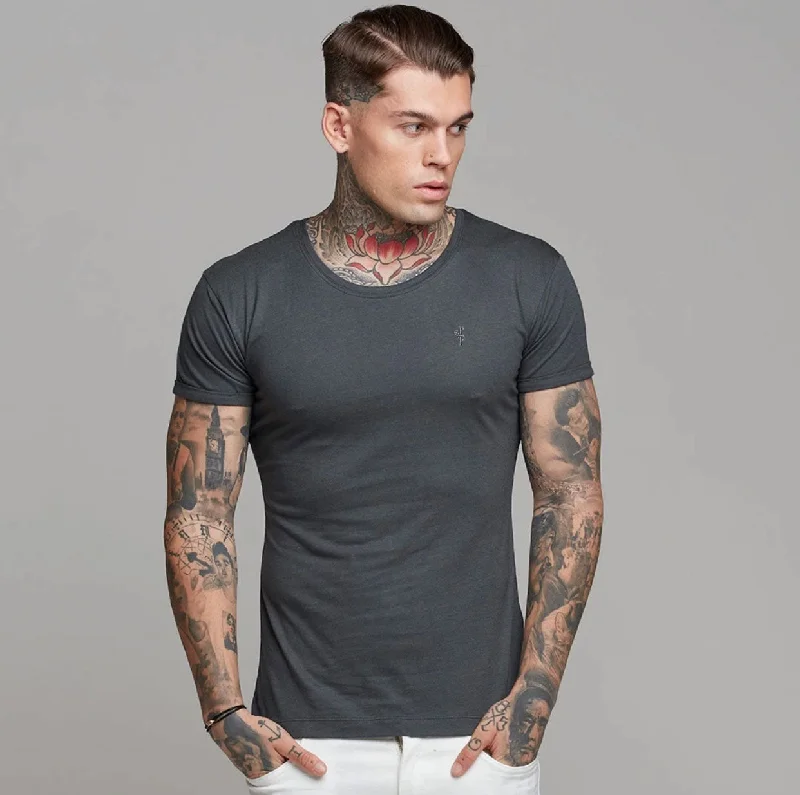 Men's Spread-Collar Shirts for a Bold StatementFather Sons Charcoal Bamboo Crew T Shirt - FSH573 Men's Spread-Collar Shirts for a Bold StatementFather Sons Charcoal Bamboo Crew T Shirt - FSH573