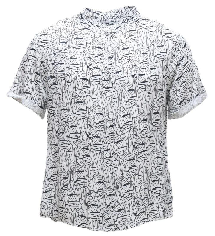 Men's Hawaiian Print Shirts for Luau PartiesMens S/Slvs Printed Shirts With Round Neck Collar