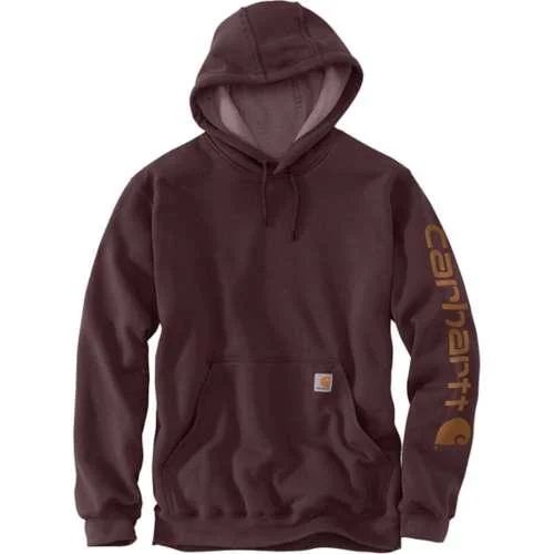 Men's Hoodies with Flannel LiningK288 Loose Fit Midweight Logo Sleeve Graphic Hoodie - Port Men's Hoodies with Flannel LiningK288 Loose Fit Midweight Logo Sleeve Graphic Hoodie - Port