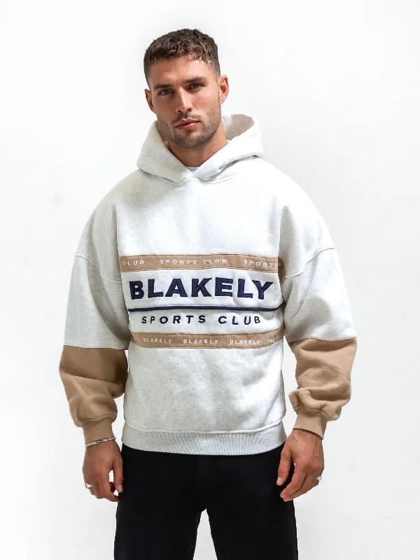 Men's Hoodies with Embroidered PatchesAlpine Sports Relaxed Hoodie - Marl White