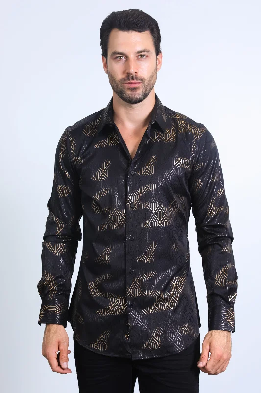 Men's Crew Neck T-Shirts for Everyday WearMens Modern Fit Stretch Foil Fashion Black Shirt Men's Crew Neck T-Shirts for Everyday WearMens Modern Fit Stretch Foil Fashion Black Shirt