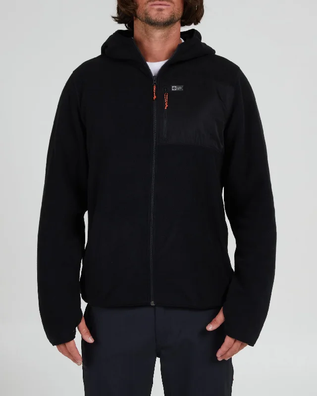 Men's Hoodies with Reinforced HemsEbbtide Zip Hoody Polar Fleece - Black
