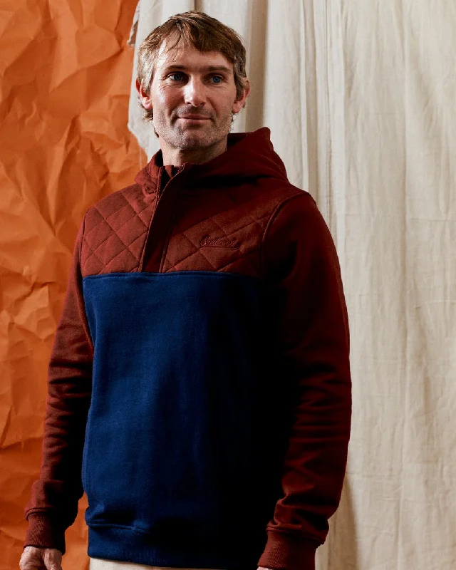 Men's Hoodies for Outdoor ActivitiesAiken - Mens 1/4 Neck Recycled Hoodie - Red