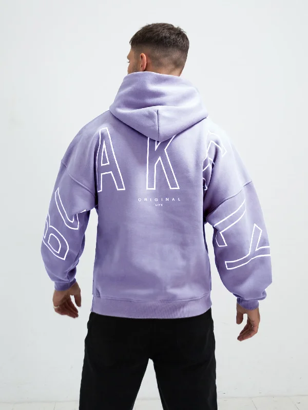 Men's Hoodies with Zippered PocketsOutline Idris Oversized Hoodie - Violet