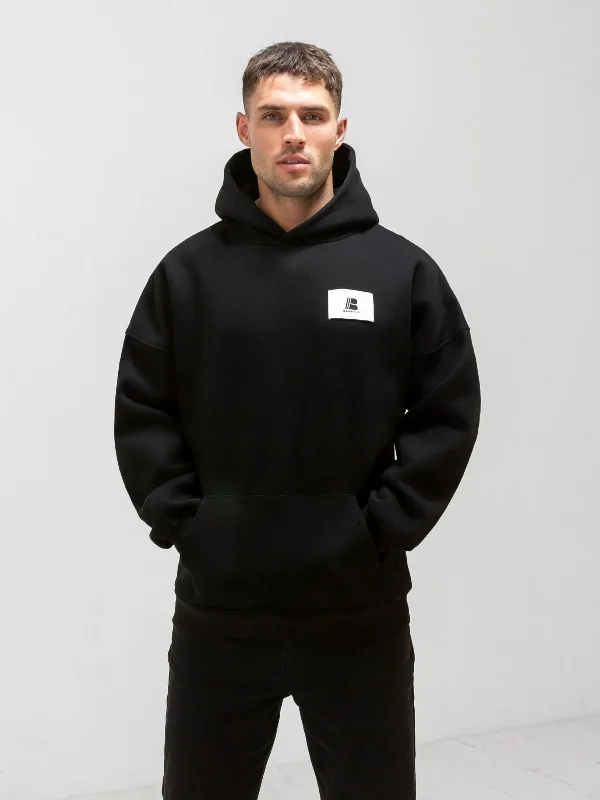 Men's Hoodies with Hidden PocketsApex Label Hoodie - Black