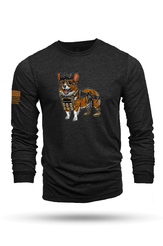 Men's Bamboo Fiber Shirts for Softness and BreathabilityTactical Corgi - Long-Sleeve Shirt
