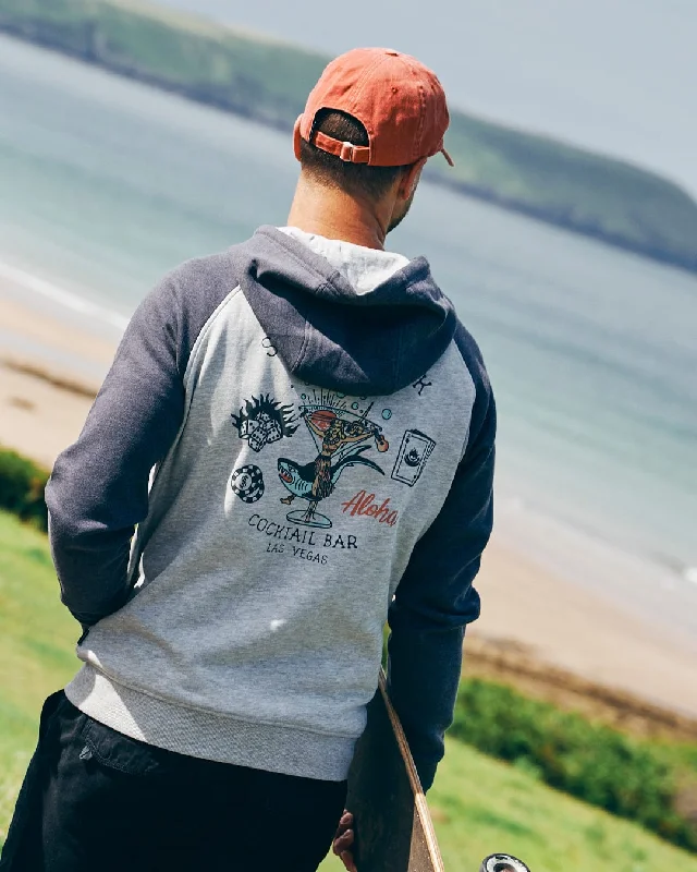 Men's Hoodies with Wind-Resistant FabricVegas Cocktail - Mens Raglan Zip Hoodie - Grey Men's Hoodies with Wind-Resistant FabricVegas Cocktail - Mens Raglan Zip Hoodie - Grey