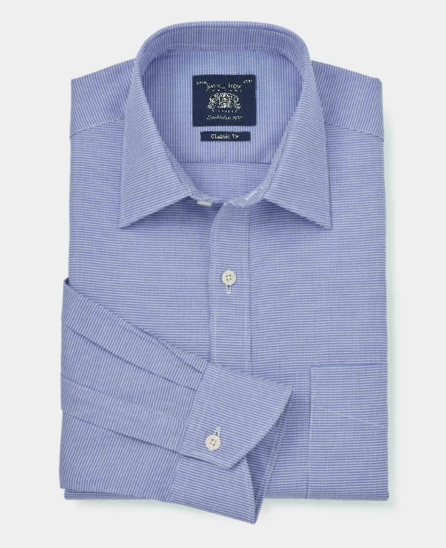 Men's V-Neck T-Shirts for a Flattering ShapeBlue Puppytooth Classic Fit Formal Shirt - Single Cuff Men's V-Neck T-Shirts for a Flattering ShapeBlue Puppytooth Classic Fit Formal Shirt - Single Cuff