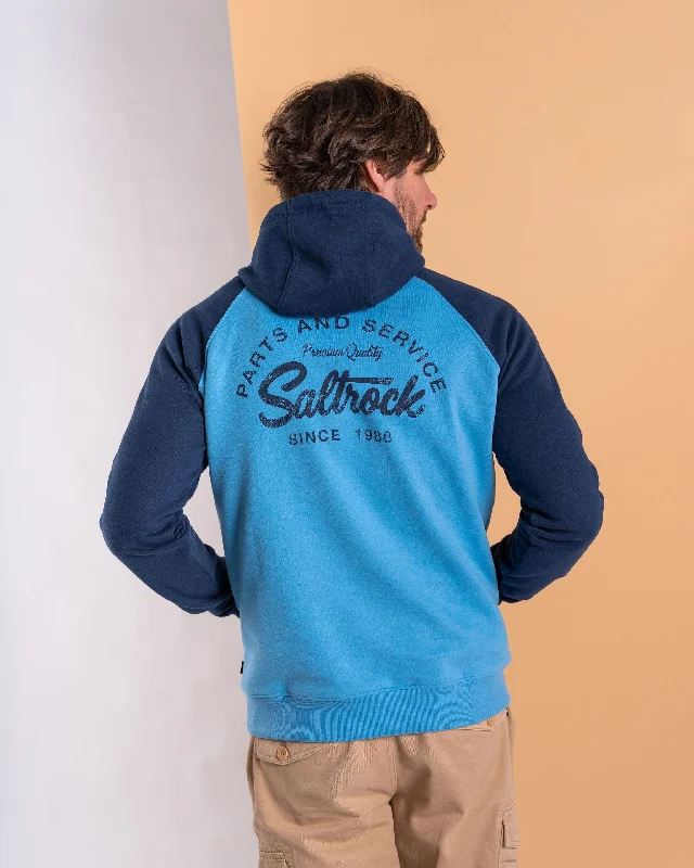 Men's Hoodies with Vintage StyleStrike Logo - Mens Raglan Pop Hoodie - Blue