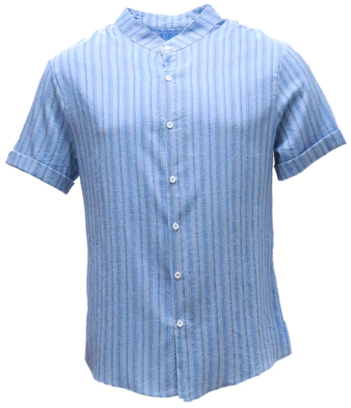 Layered Men's Henley ShirtsMens S/Slvs Printed Shirts With Round Neck Collar
