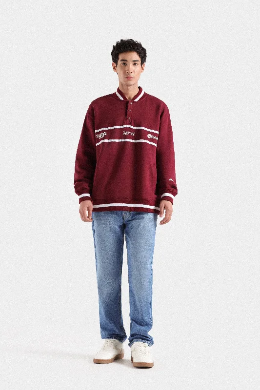 Men's Hoodies for Big and TallRugby Collar Sweatshirt