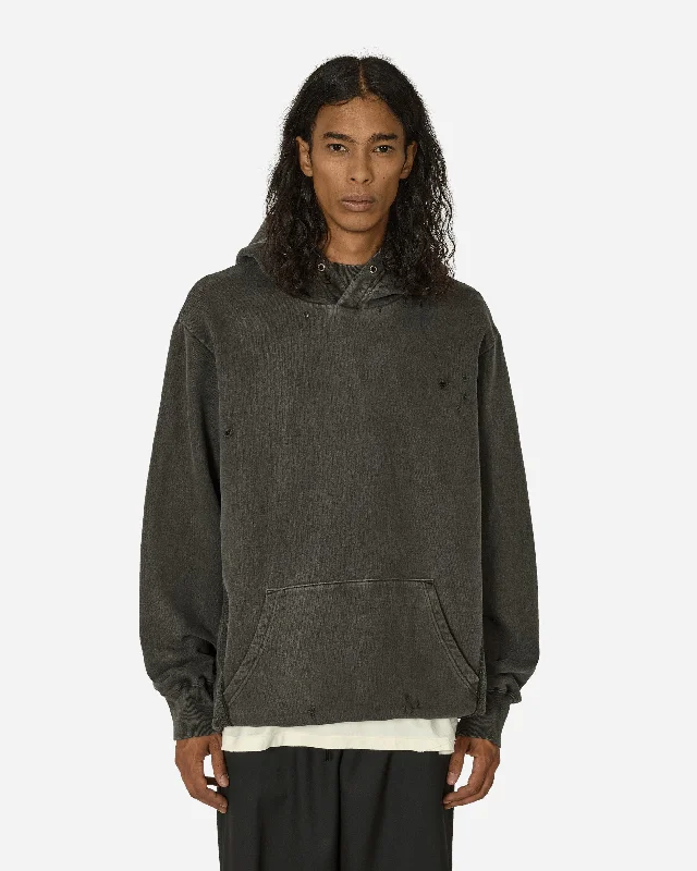 Men's Hoodies with Hidden PocketsDameged Hoodie Charcoal