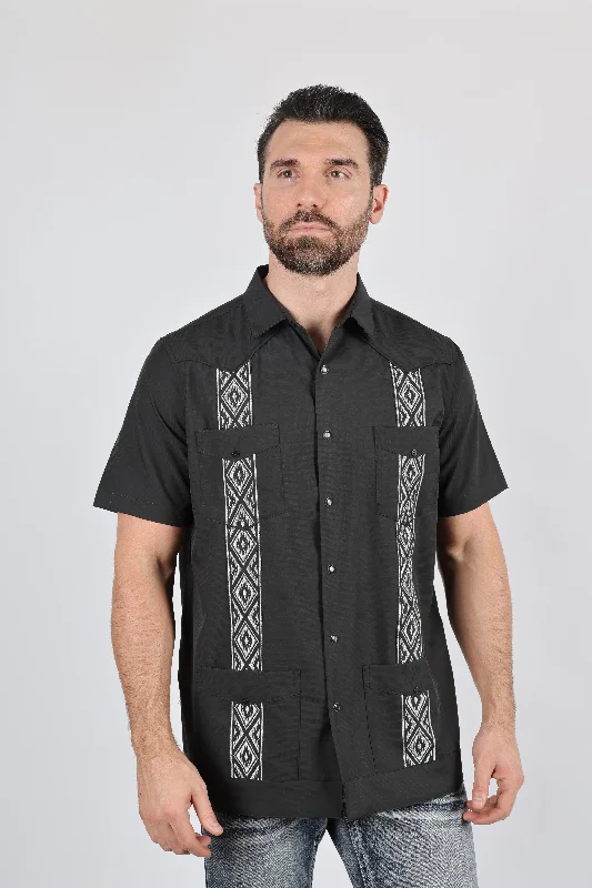 Men's Bamboo Fiber Shirts for Softness and BreathabilityMen's Modern Charcoal GUAYABERA Shirt Men's Bamboo Fiber Shirts for Softness and BreathabilityMen's Modern Charcoal GUAYABERA Shirt