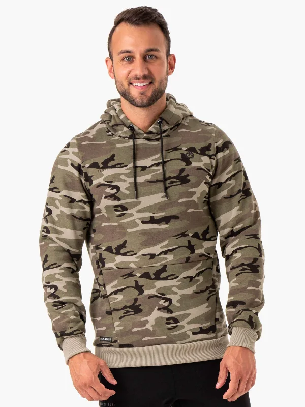 Versatile Men's All-Season HoodiesCamo Tech Pullover Hoodie - Khaki Camo