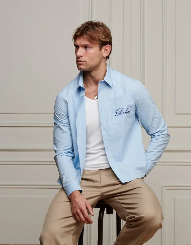 Men's Striped Long-Sleeve Shirts for a Maritime FeelBlue L/S Shirt