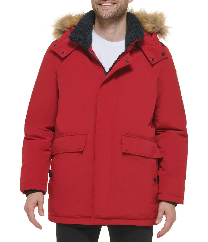 Men's Coats with VentilationFaux Fur Parka