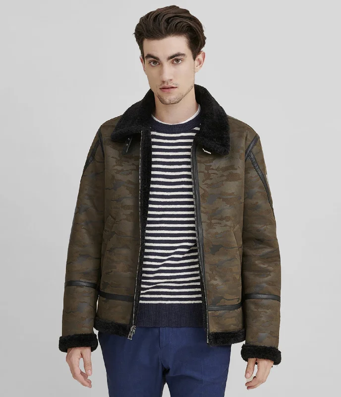 Men's Coats with Slim FitsFaux Shearling Coat