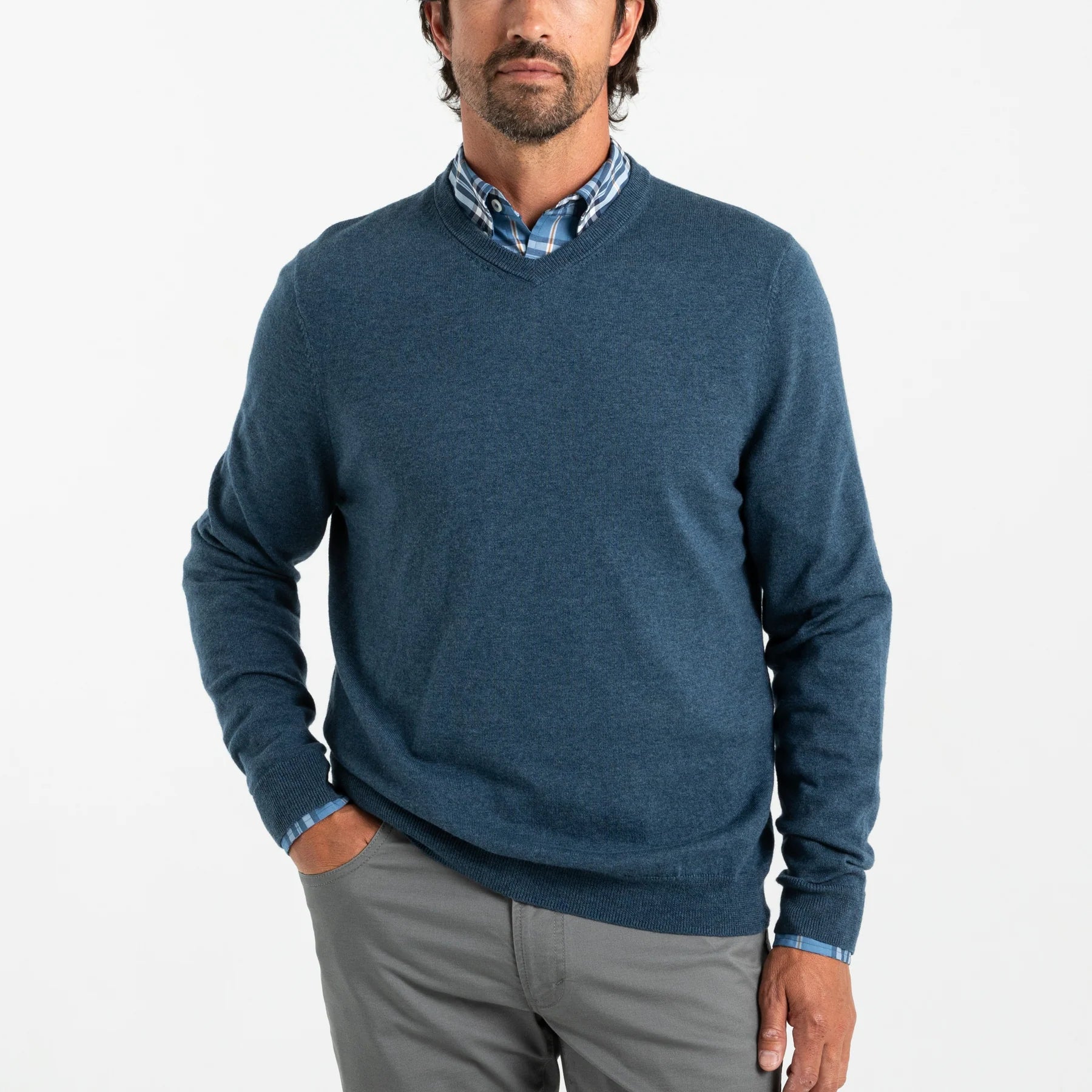 Men's Coats with Flannel LiningDuck Head Buckley Merino V-Neck Sweater