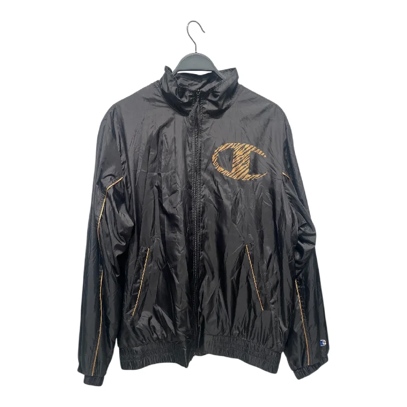 Designer Men's OvercoatsSupreme/Champion/Windbreaker/L/Nylon/BLK/cheetahmpion