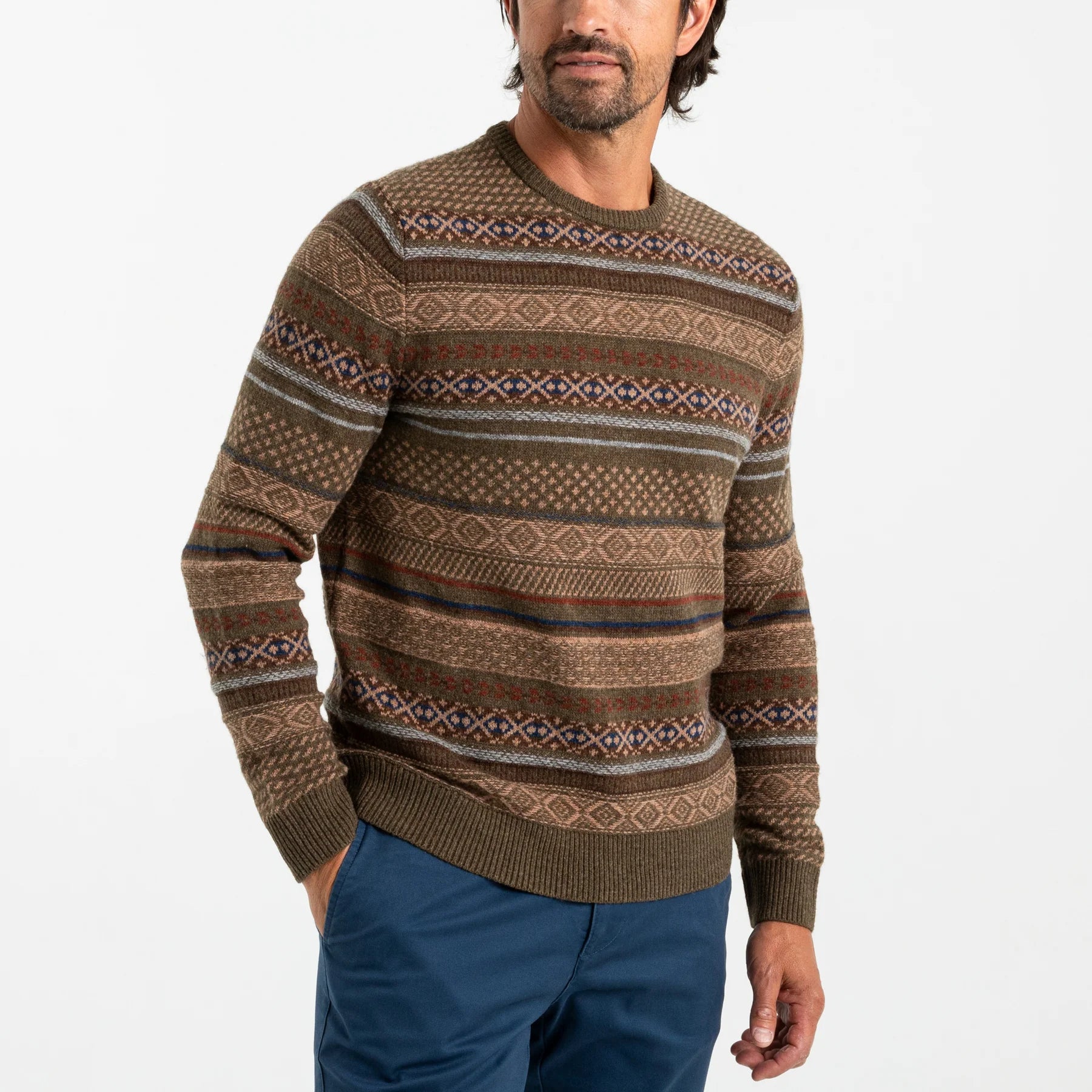 Men's Coats for WorkDuck Head Birch Fair Isle Merino Crewneck Sweater