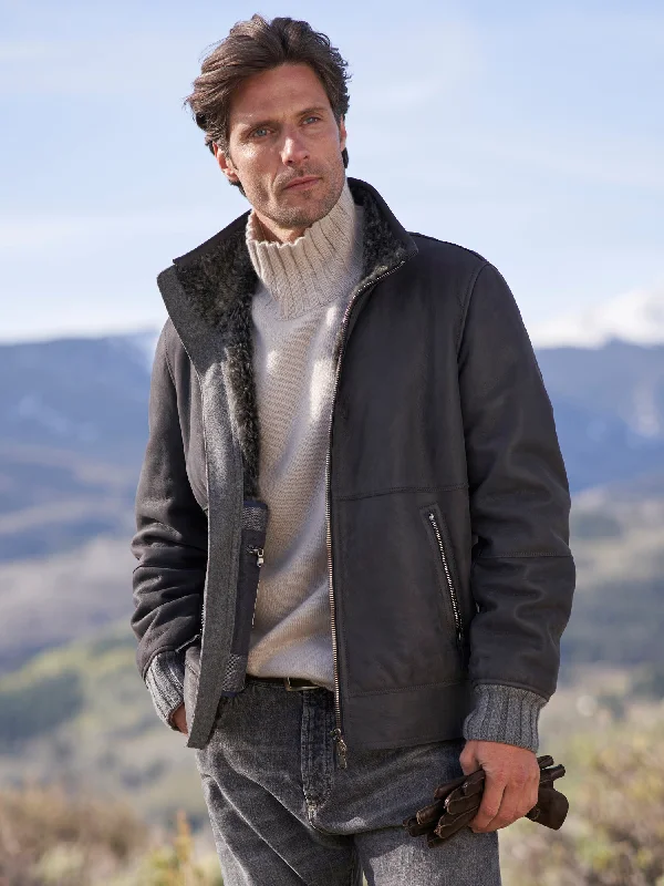 Versatile Men's Pea CoatsAlvin Shearling Bomber Jacket
