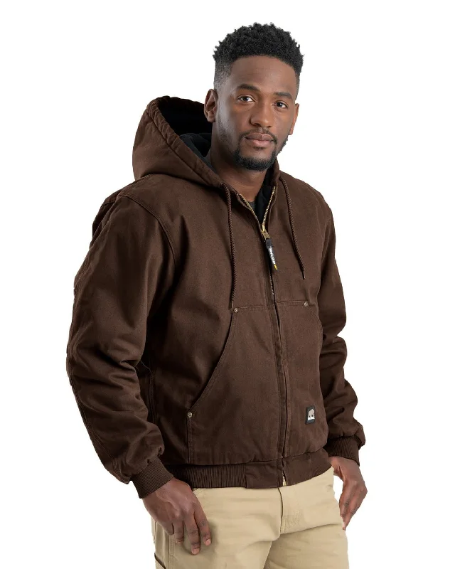 Men's Coats with ZippersBerne Apparel Mens Heartland Washed Hooded Bark 100% Cotton Chore Jacket Men's Coats with ZippersBerne Apparel Mens Heartland Washed Hooded Bark 100% Cotton Chore Jacket