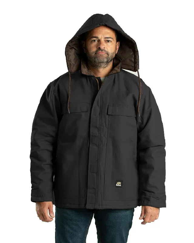 Trendy Men's Anorak JacketsBerne Apparel Mens Heritage Duck Black 100% Cotton Chore Jacket