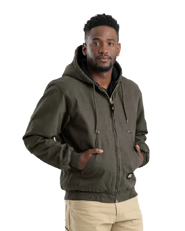 Men's Coats for Everyday WearBerne Mens Olive Duck 100% Cotton Hooded Jacket Quilt Lined Men's Coats for Everyday WearBerne Mens Olive Duck 100% Cotton Hooded Jacket Quilt Lined