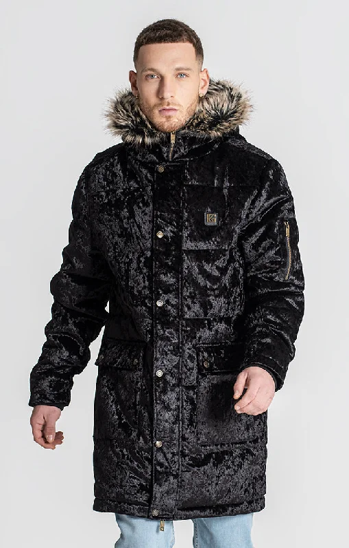 Comfortable Men's ParkasBlack Houston Velvet Coat
