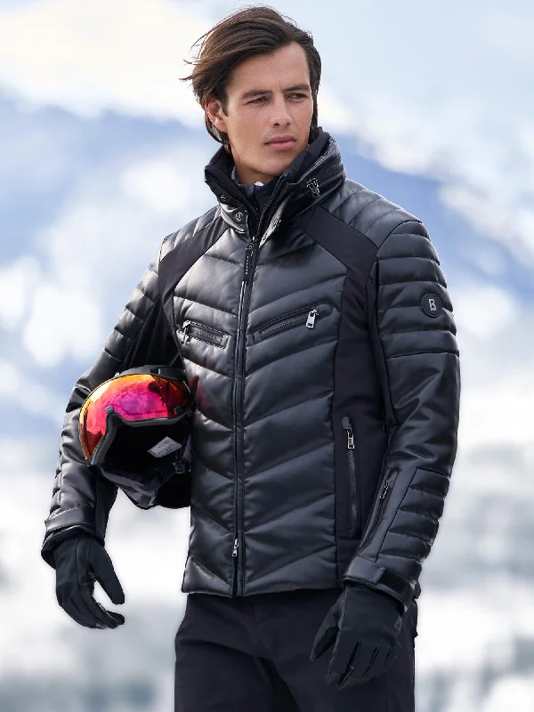 Weather-Resistant Men's CoatsCalum Faux Leather Ski Jacket