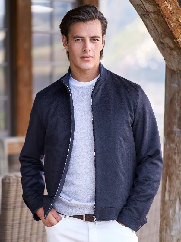 Men's Coats with Vintage StyleCashmere Bomber Jacket