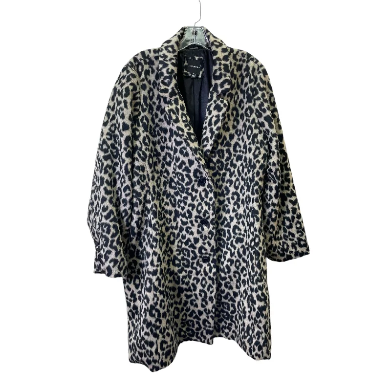 Men's Coats with Multi-Pocket DesignCoat Trench Coat By Lane Bryant In Animal Print, Size:3X