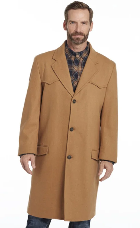 Men's Coats for Winter SportsCripple Creek Mens Concealed Carry Melton Camel Wool Blend Overcoat
