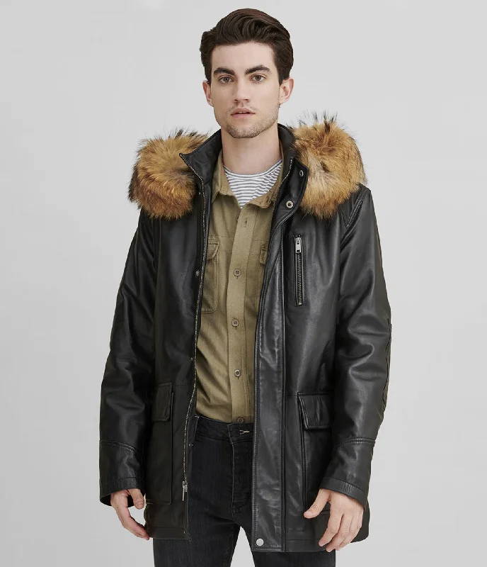 Trendy Men's Anorak JacketsJasper Leather Parka