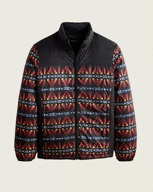 Men's Coats with Patchwork DesignsGENESEE Reversible Down Jacket<br>Tucson Black