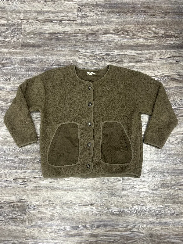 Men's Coats with Adjustable HemsJacket Faux Fur & Sherpa By Madewell In Green, Size: M Men's Coats with Adjustable HemsJacket Faux Fur & Sherpa By Madewell In Green, Size: M