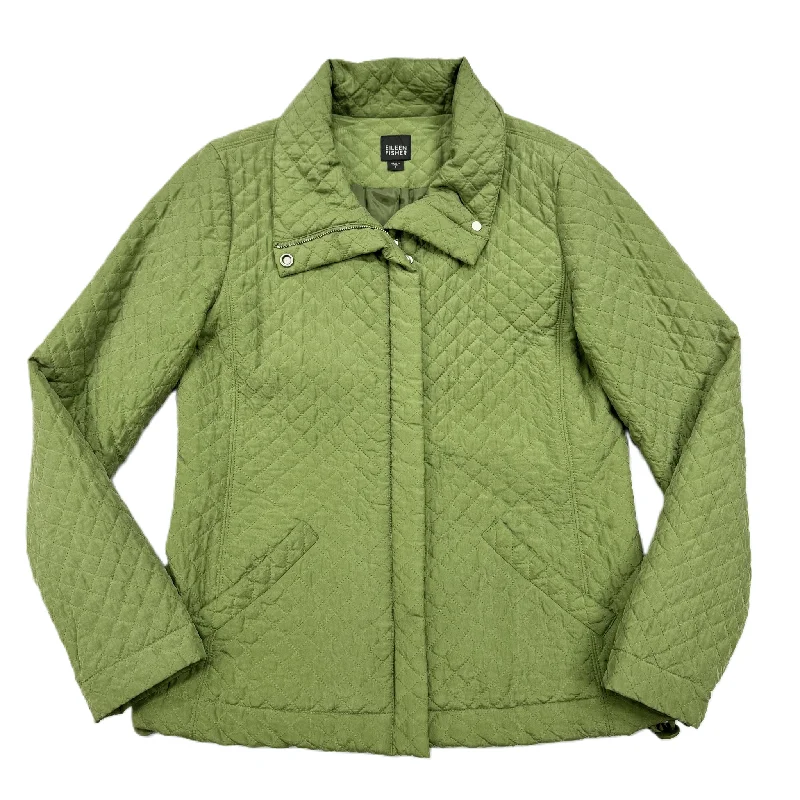 Men's Coats with HoodsJacket Puffer & Quilted By Eileen Fisher In Green, Size: S