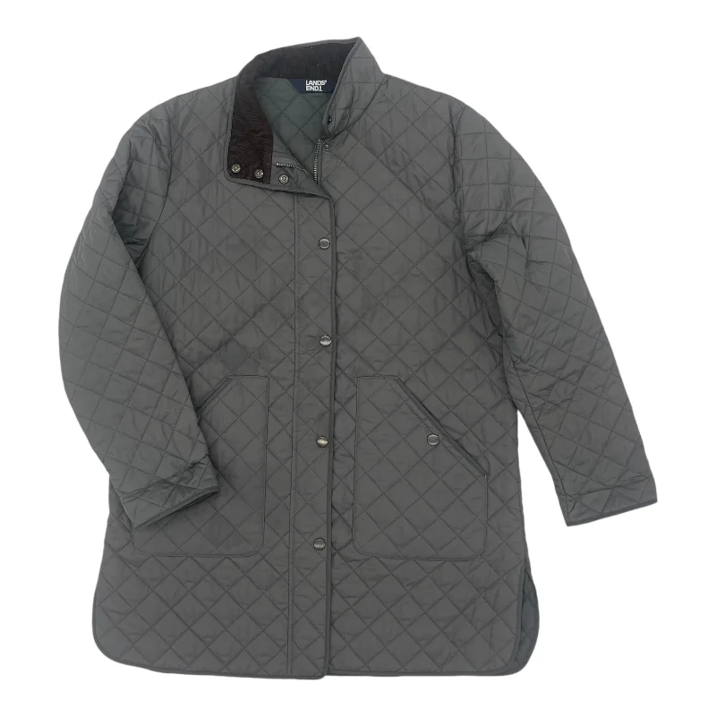 Men's Coats for Cold WeatherJacket Puffer & Quilted By Lands End In Grey, Size:M
