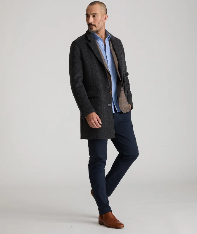 Stylish Men's Biker JacketsWool-Blend Topcoat