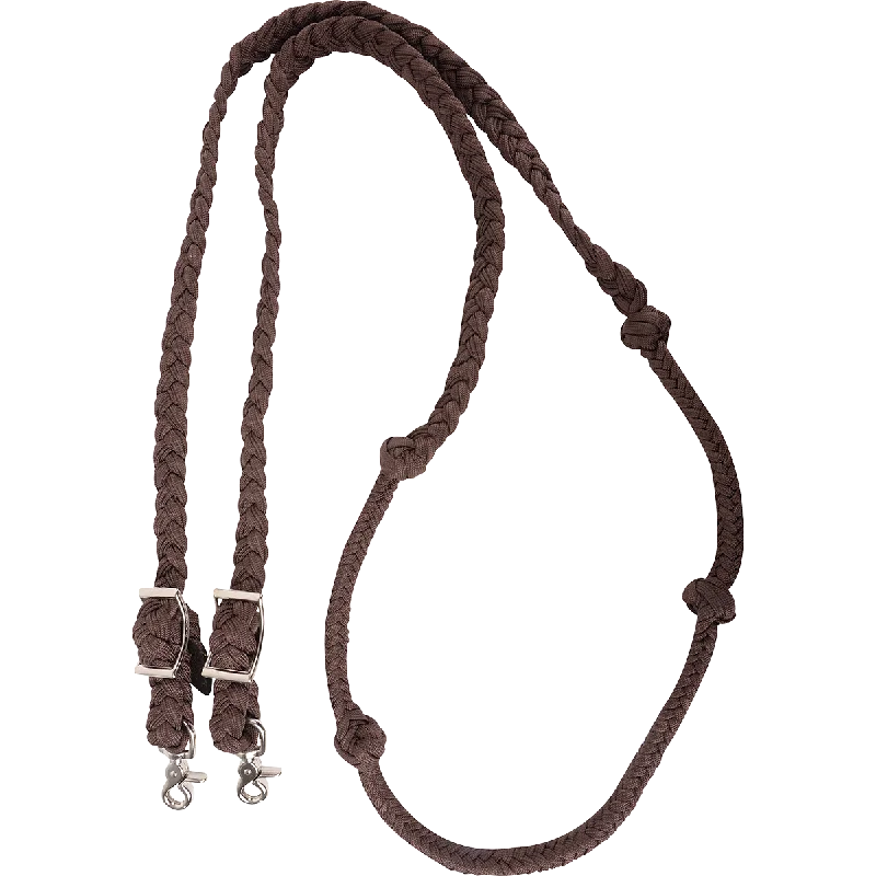Men's Coats for HikingBraided Barrel Rein with Knots - Chocolate