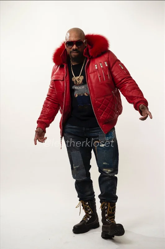 Men's Coats for Every BudgetMen's Roddy Bomber Jacket With Fox Hood [Red]