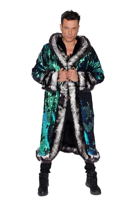 Lightweight Men's WindbreakersMen's Sequin King Coat in "Merman"