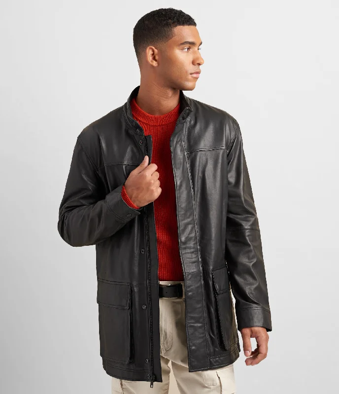 Men's Coats for Everyday WearGenuine Leather Car Coat