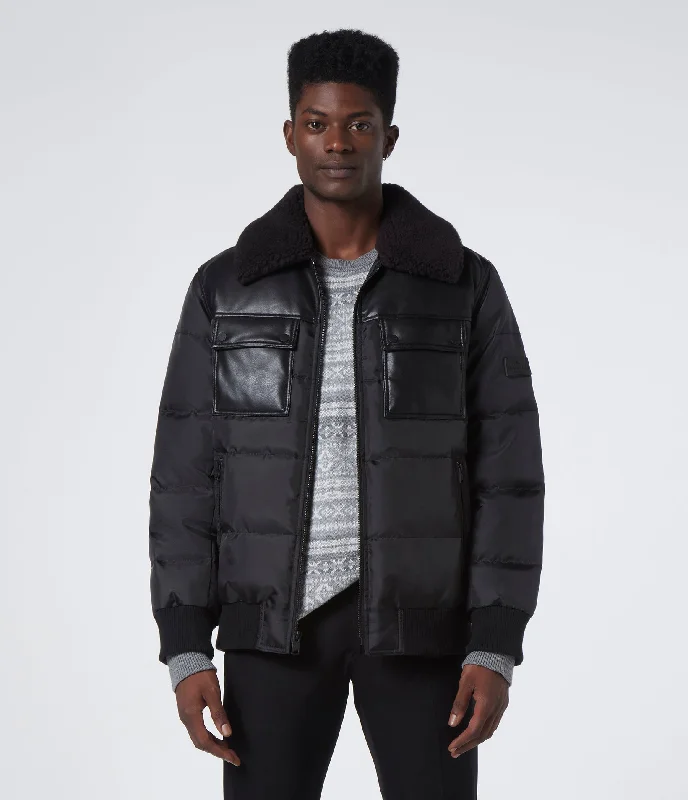 Men's Coats for Short MenBeaumont Fabric Blocked Bomber With Faux Sherpa