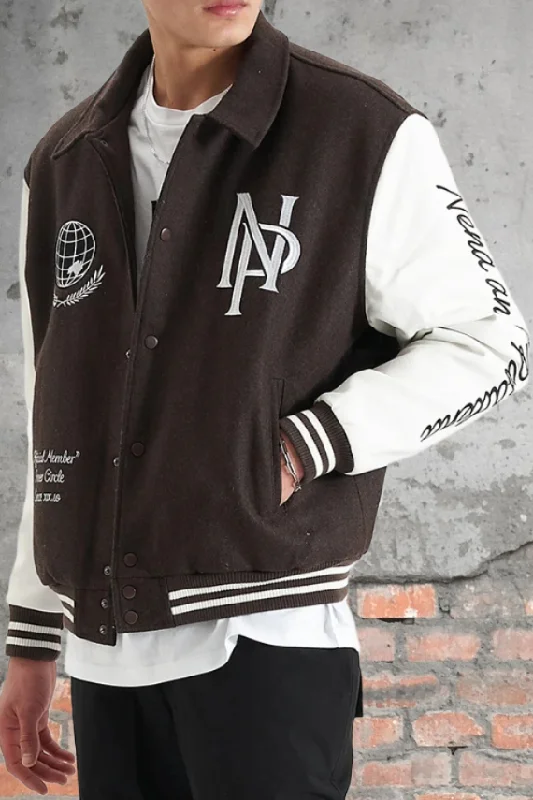 Men's Coats for Mild WeatherNENA & PASADENA Mens Facade Varsity Jacket - After Dark Men's Coats for Mild WeatherNENA & PASADENA Mens Facade Varsity Jacket - After Dark
