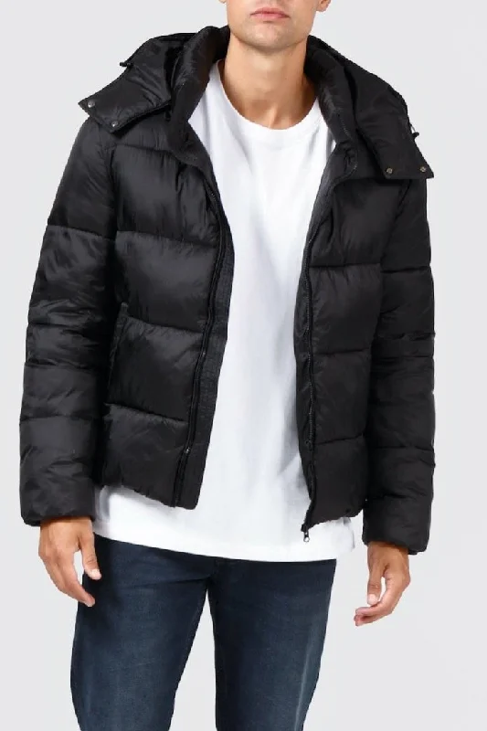 Men's Coats for WalkingOrtc MENS PUFFER JACKET - BLACK