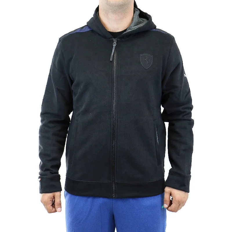 Men's Coats with Water-Repellent FabricPuma Ferrari Hooded Sweat Jacket - Black - Mens Men's Coats with Water-Repellent FabricPuma Ferrari Hooded Sweat Jacket - Black - Mens